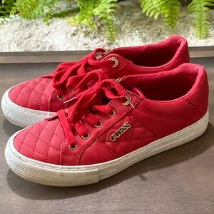Guess Red Quilted Casual Sneakers